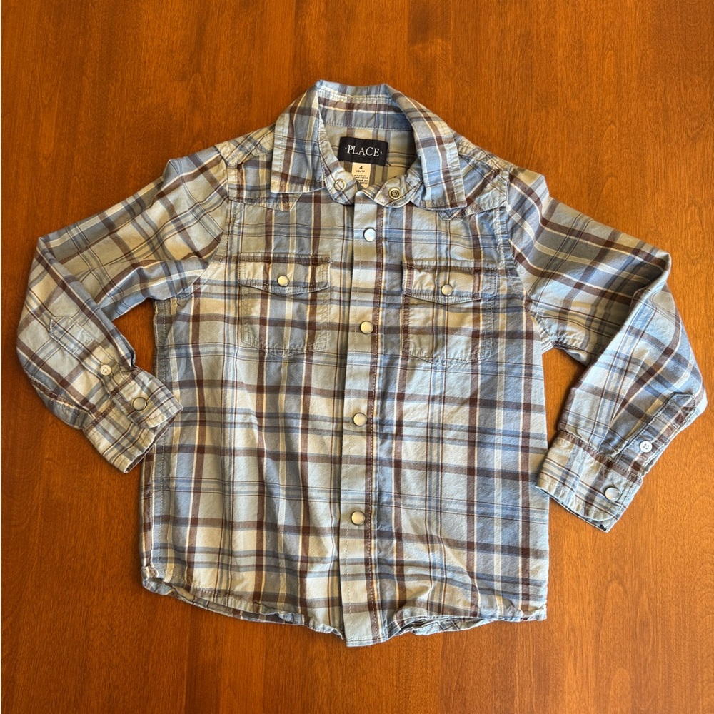 Plaid Cowboy Western Pearl Snap Front Shirt